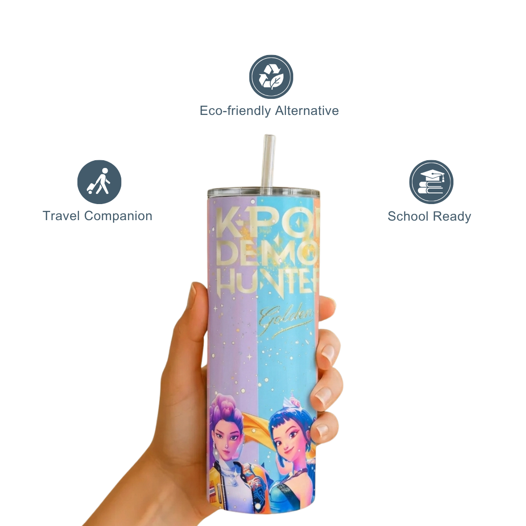 Colorful K-Pop Demon Hunter Tumbler – 20 oz Insulated Stainless Steel