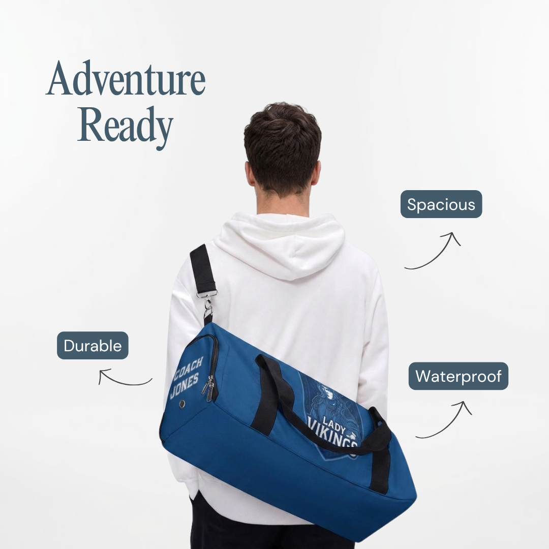 Personalized Lady Vikings Gym Duffel Bag – Training & Sports Shoulder Bag