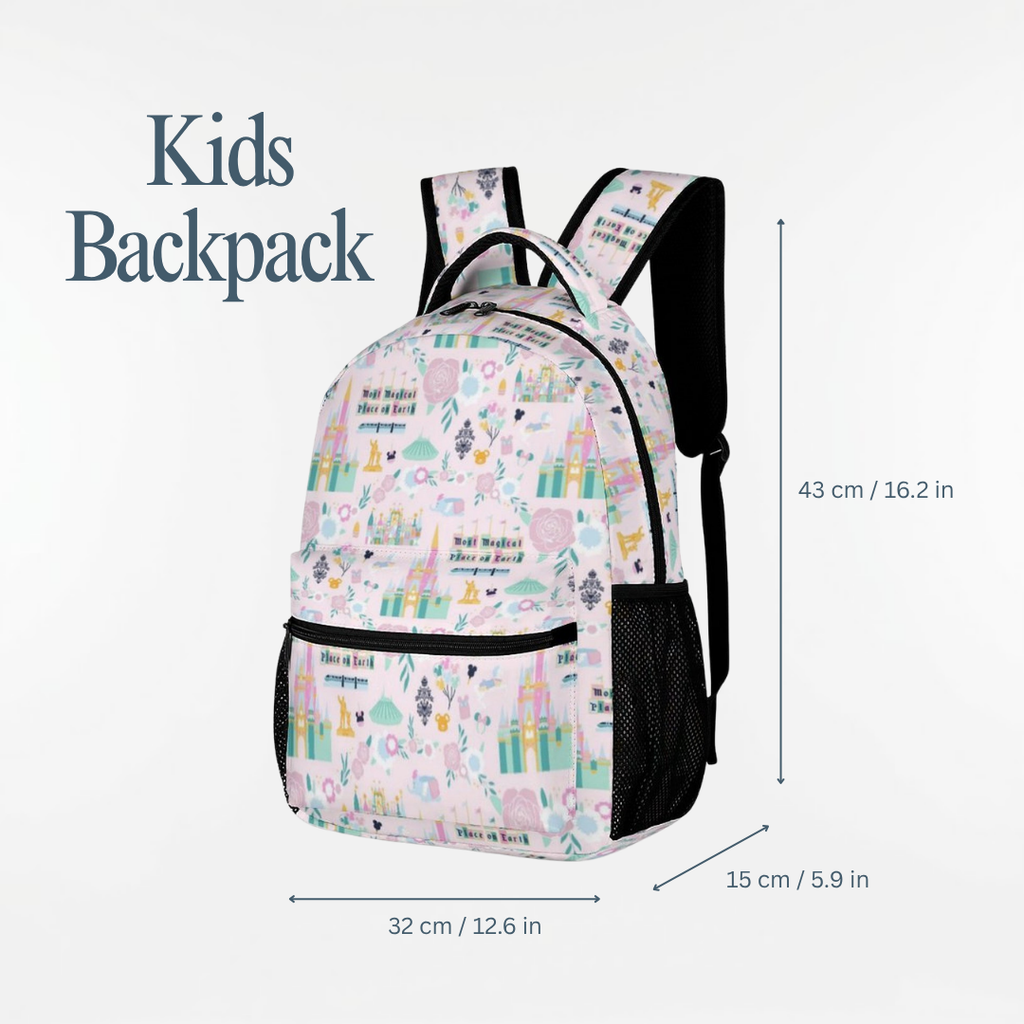 Personalized Disney Castle Backpack Set for Kids – 3-Piece School Bag Set