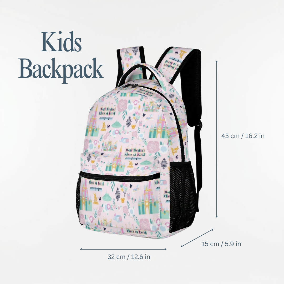 Personalized Disney Castle Backpack Set for Kids – 3-Piece School Bag Set