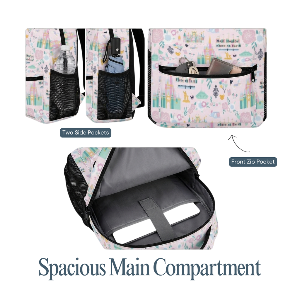 Personalized Disney Castle Backpack Set for Kids – 3-Piece School Bag Set