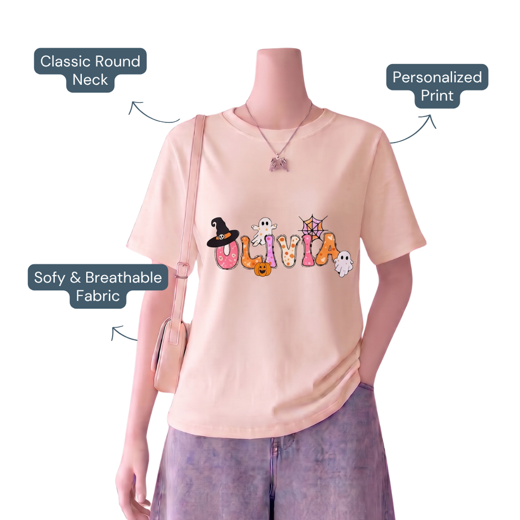 Custom Kids Halloween Name Shirt – Personalized Spooky Family Tee