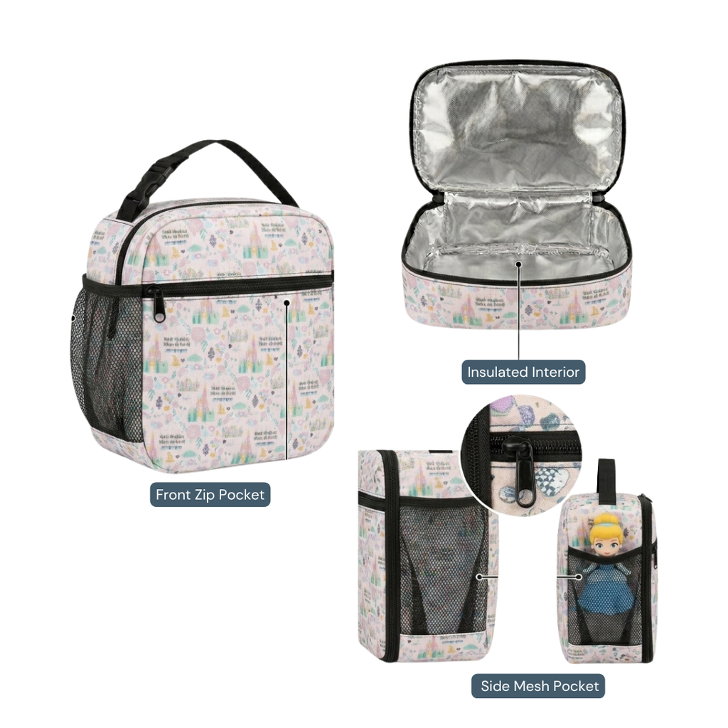 Personalized Disney Castle Backpack Set for Kids – 3-Piece School Bag Set