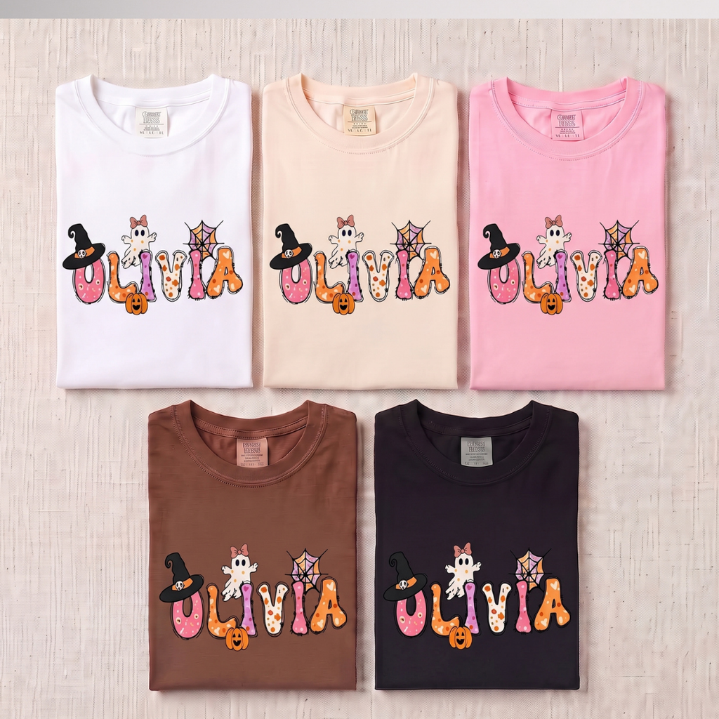 Custom Kids Halloween Name Shirt – Personalized Spooky Family Tee