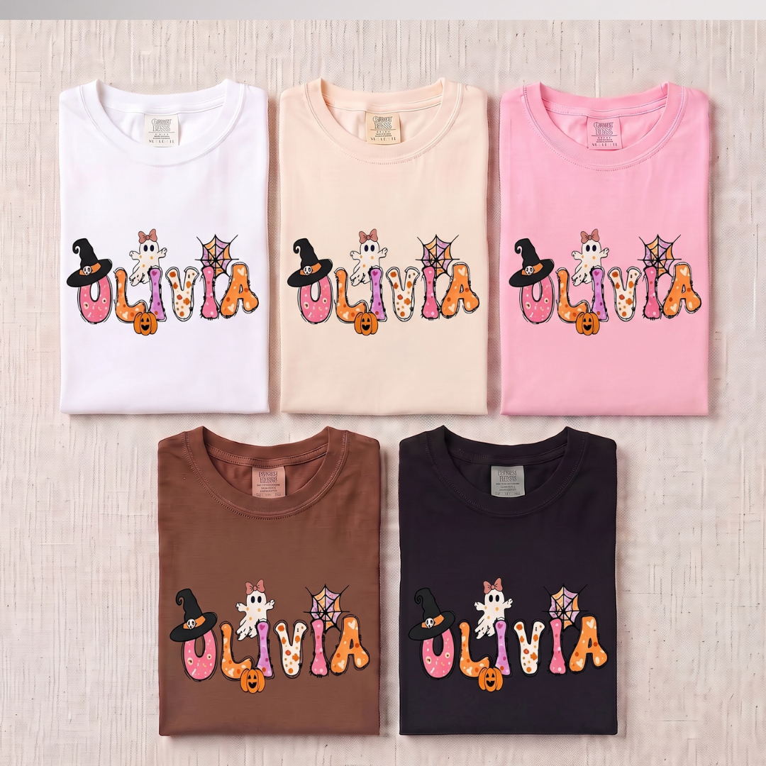 Custom Kids Halloween Name Shirt – Personalized Spooky Family Tee