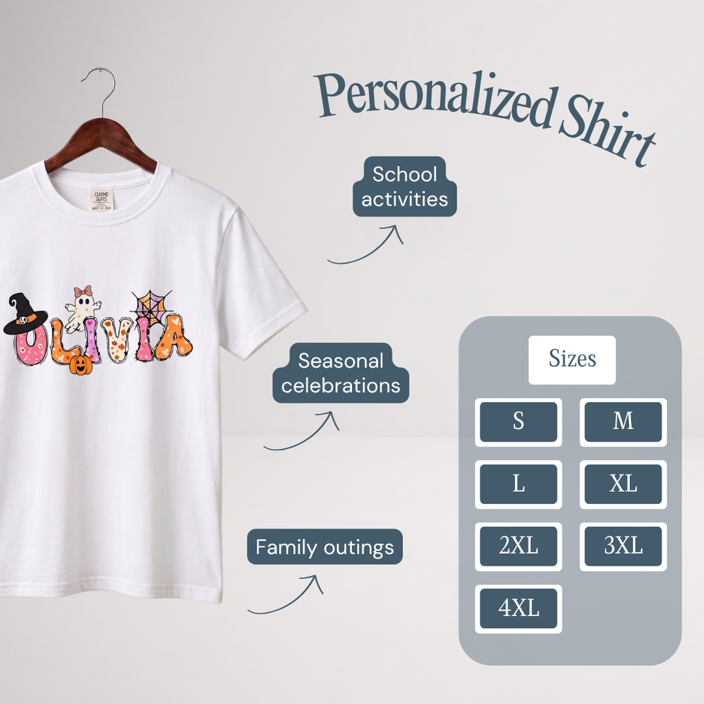 Custom Kids Halloween Name Shirt – Personalized Spooky Family Tee