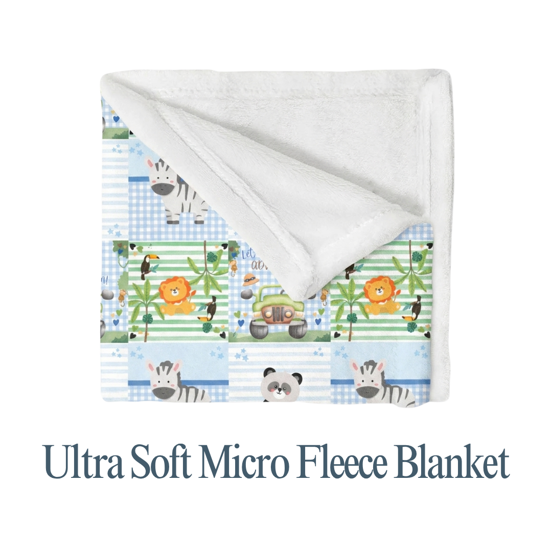 Personalized Kids Animal Zoo Blanket – Ultra-Soft Fleece 60x80