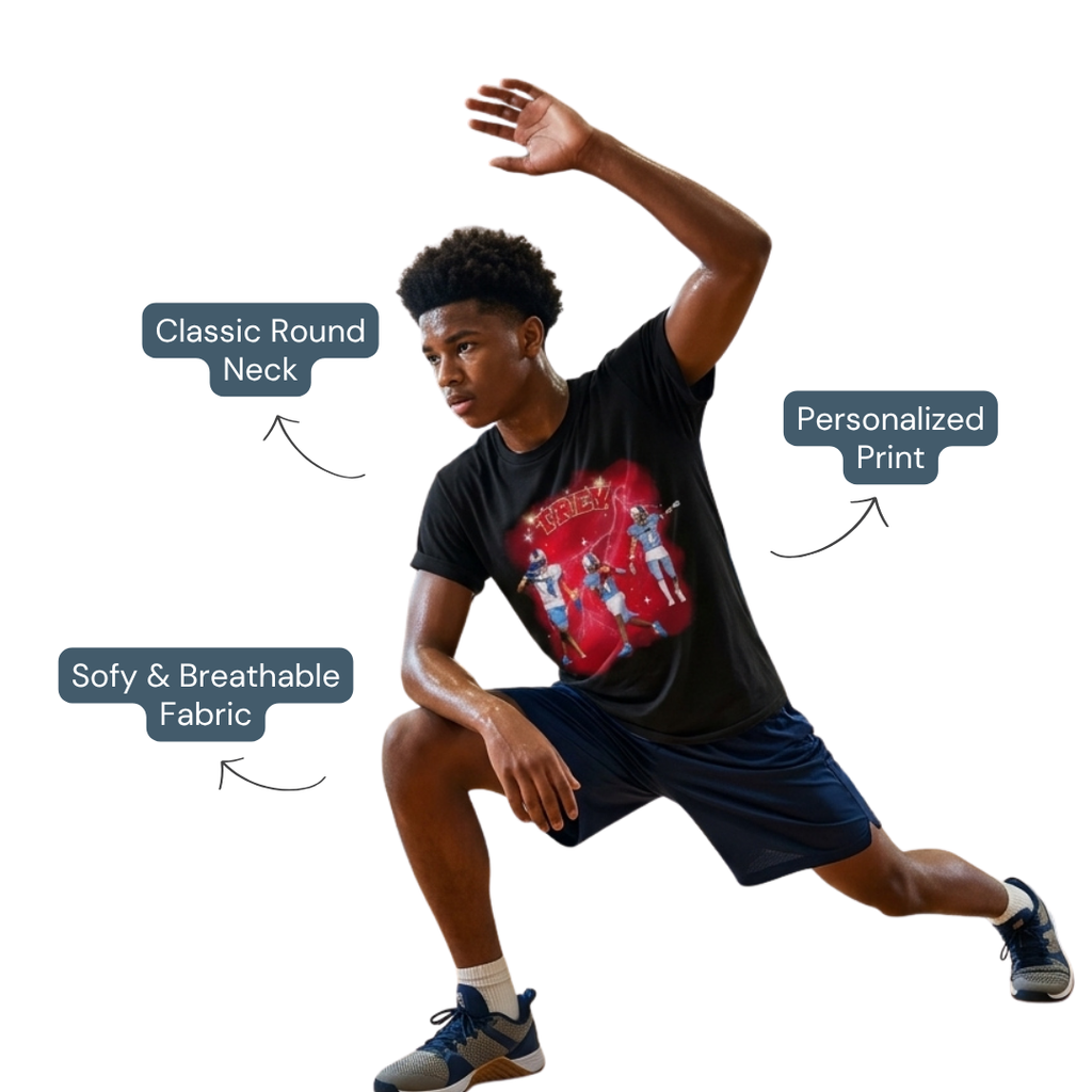 Personalized Football Shirt – Custom Cotton Sports T-Shirt for Kids & Teams