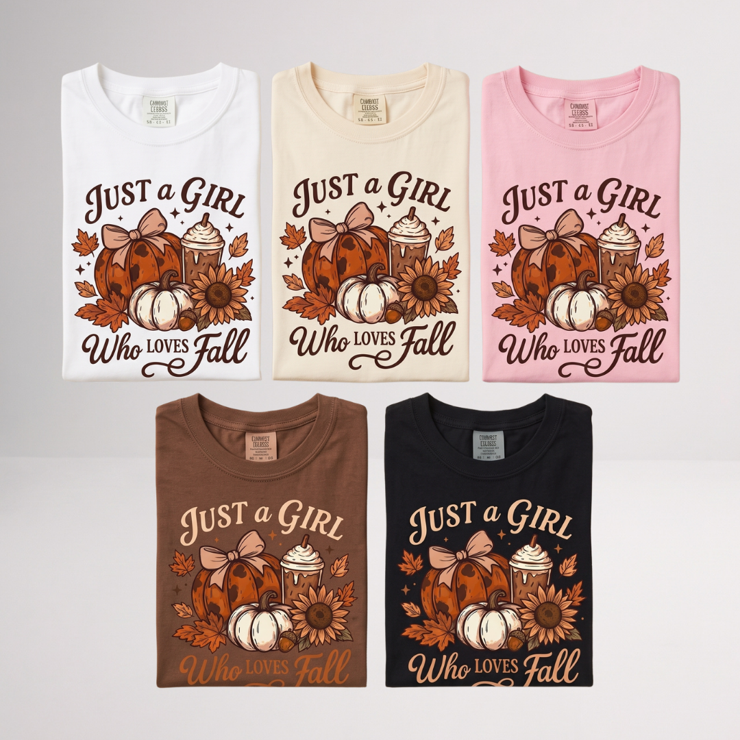 Girls Fall Halloween Shirt – Just a Girl Who Loves Fall Autumn Tee
