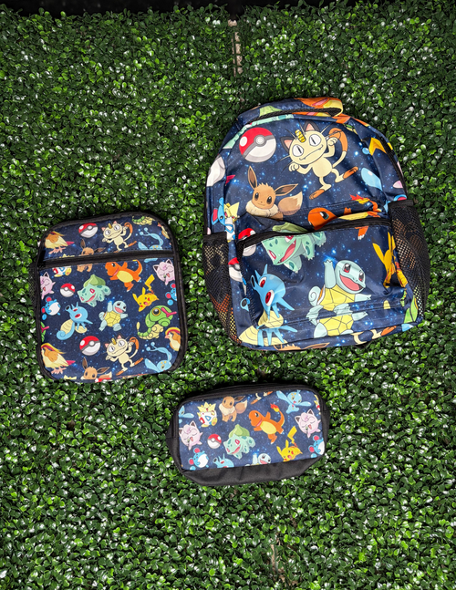 3 in 1 Backpack Set - Backpack, Lunch Bag & Pencil Pouch Bundle I Back to School