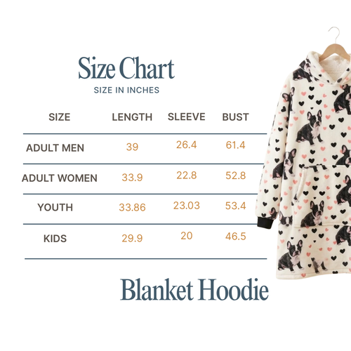 Custom Bulldog Wearable Blanket Hoodie – Personalized Family Snuggie