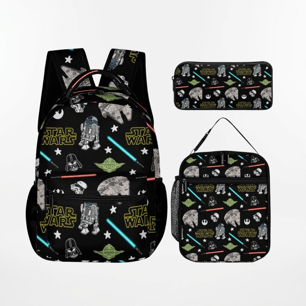 Personalized Star Wars Backpack Set for Kids – 3-Piece School Bag Set
