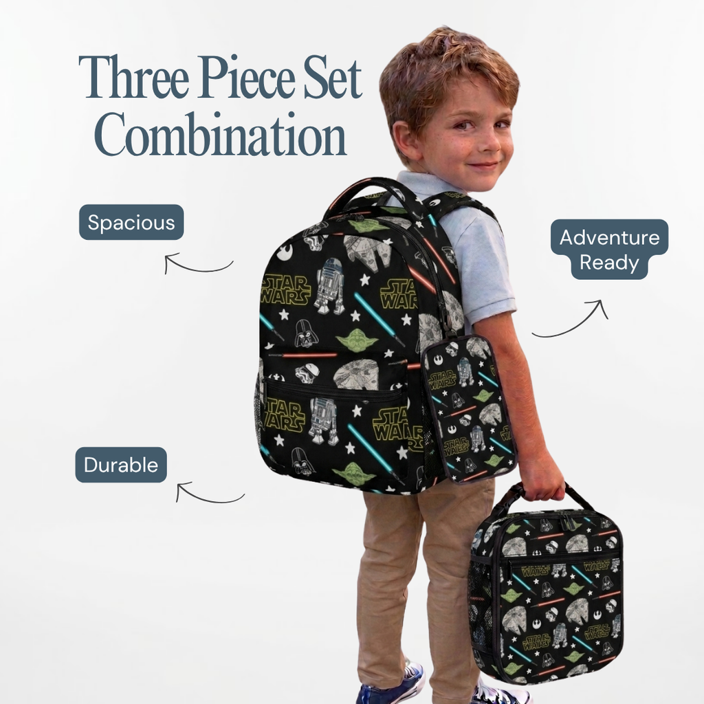 Personalized Star Wars Backpack Set for Kids – 3-Piece School Bag Set
