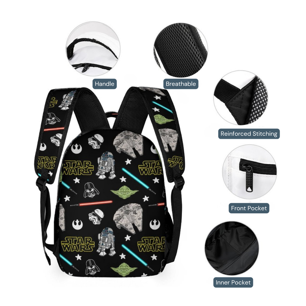 Personalized Star Wars Backpack Set for Kids – 3-Piece School Bag Set