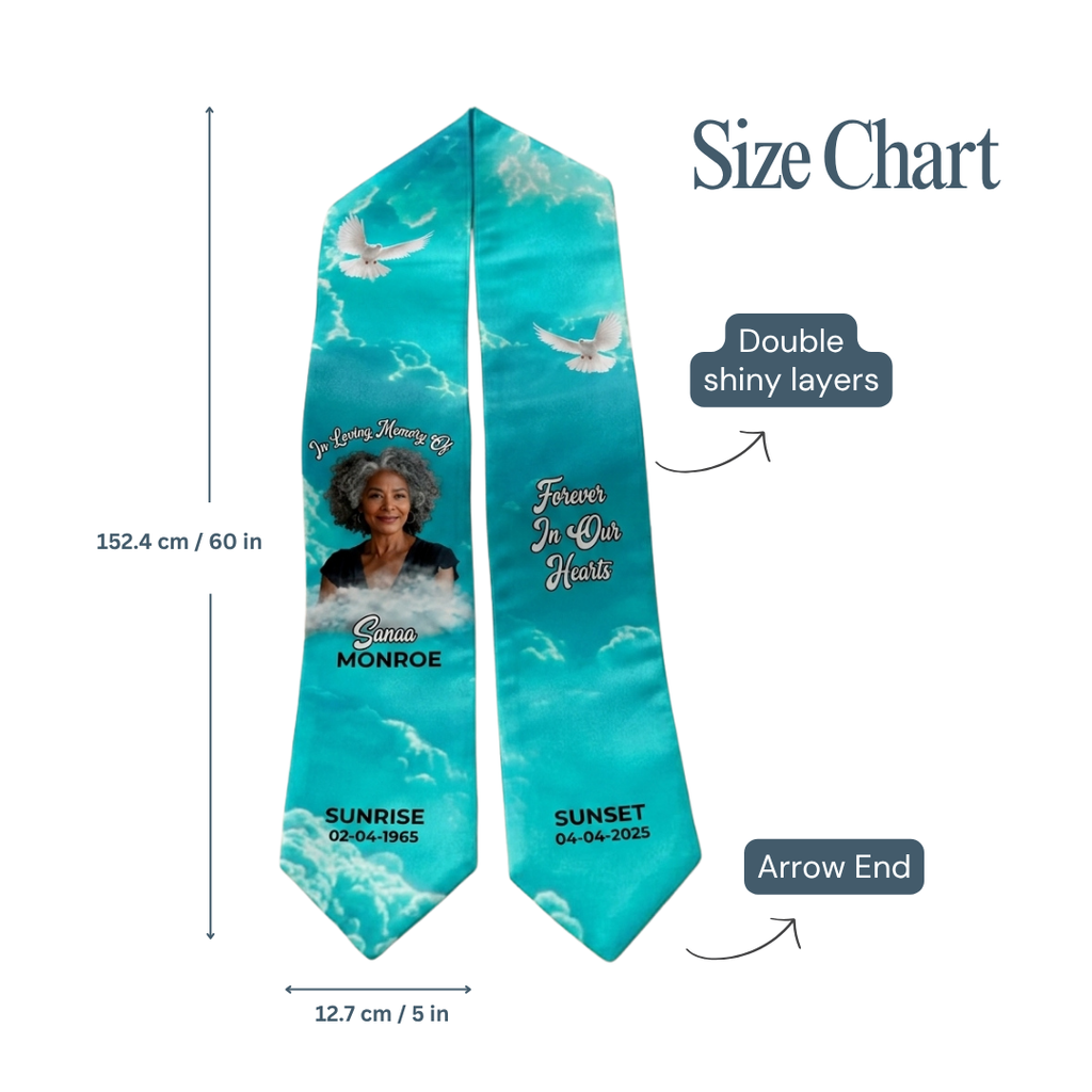 Personalized Memorial Stole with Photo – Custom Funeral Tribute Stole