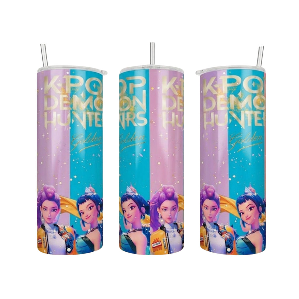 Colorful K-Pop Demon Hunter Tumbler – 20 oz Insulated Stainless Steel