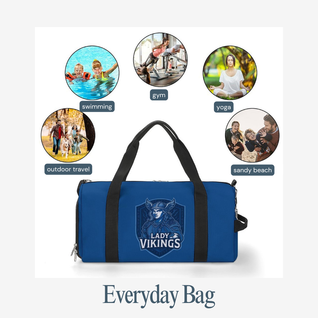 Personalized Lady Vikings Gym Duffel Bag – Training & Sports Shoulder Bag