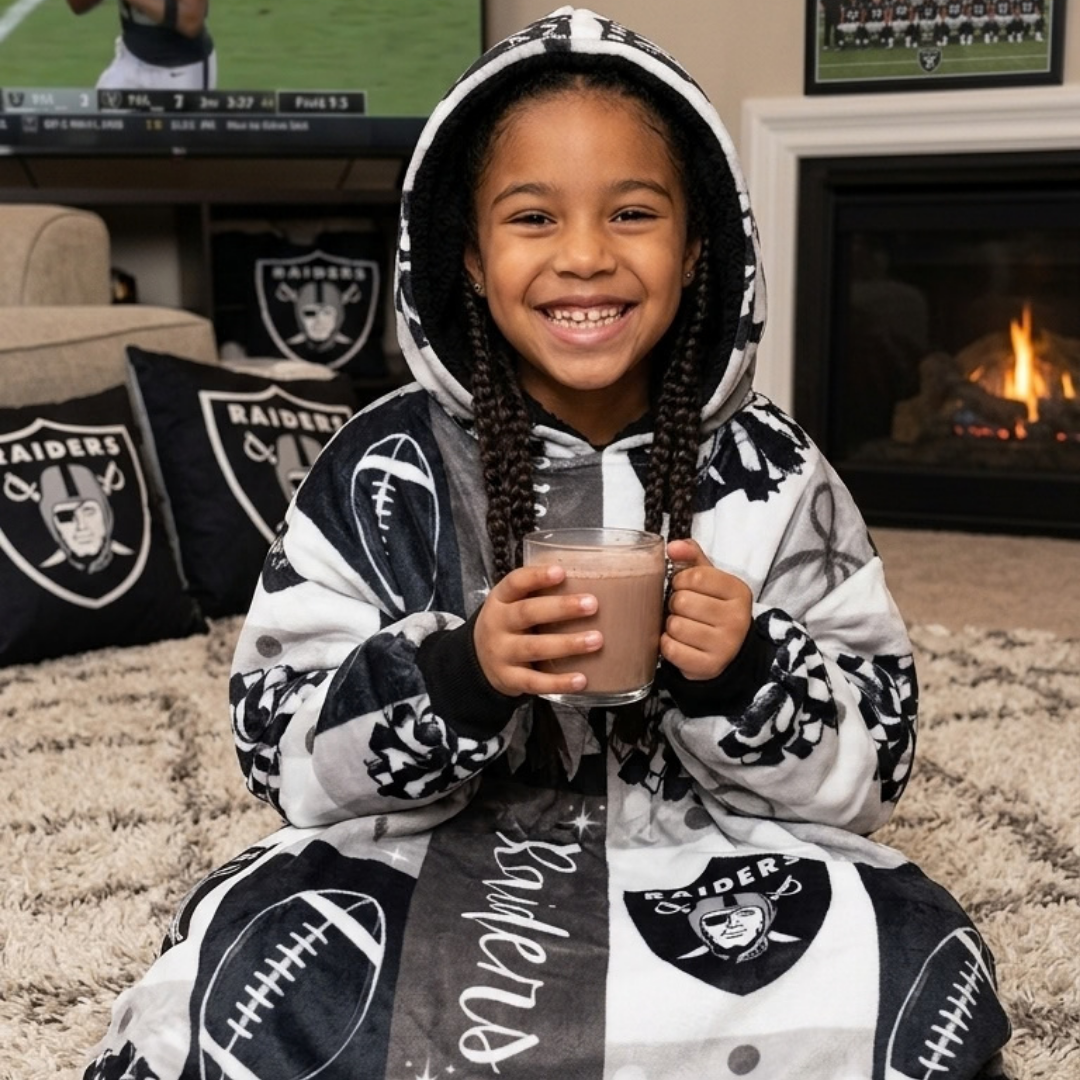 Custom Sports Blanket Hoodie – Personalized Family Wearable Snuggie