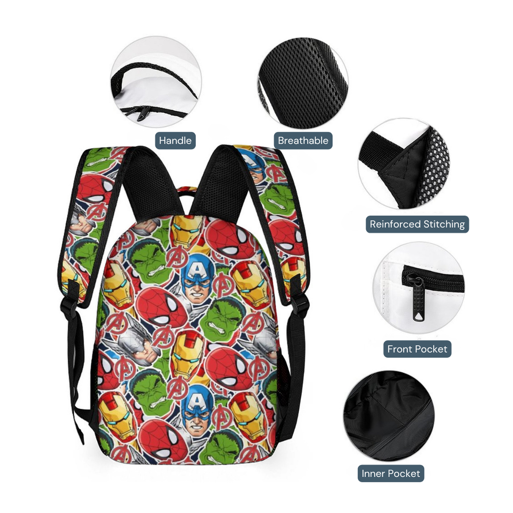 Personalized Marvel Avengers 3-Piece School Backpack Set for Kids
