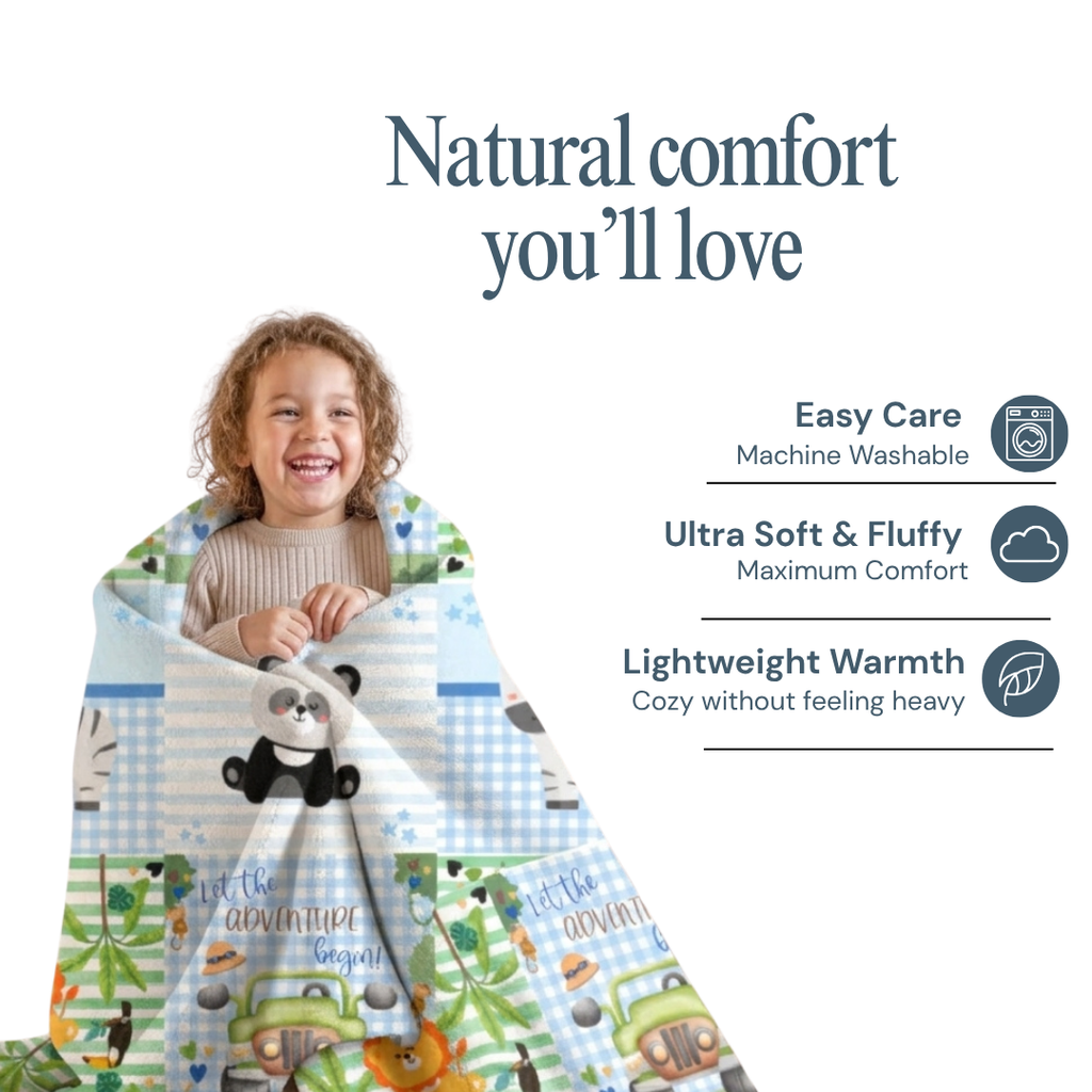 Personalized Kids Animal Zoo Blanket – Ultra-Soft Fleece 60x80