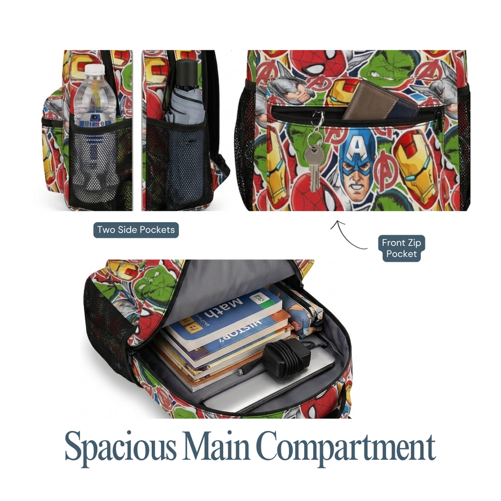 Personalized Marvel Avengers 3-Piece School Backpack Set for Kids