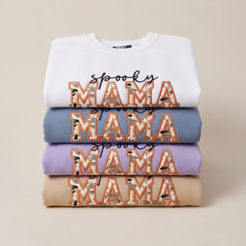 Personalized Halloween Mama Crewneck Sweatshirt – Mama Halloween Sweatshirt