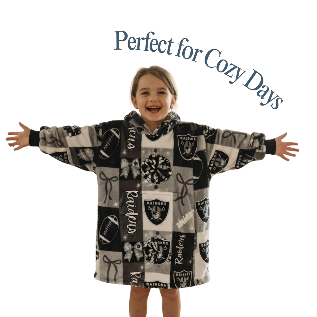 Custom Sports Blanket Hoodie – Personalized Family Wearable Snuggie