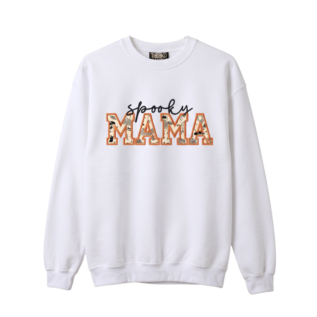 Personalized Halloween Mama Crewneck Sweatshirt – Mama Halloween Sweatshirt