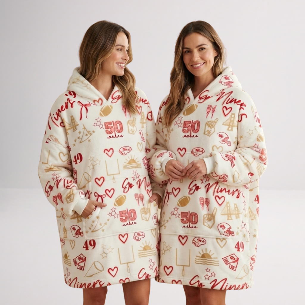 Custom Homecoming Niners Blanket Hoodie – Personalized Family Snuggie