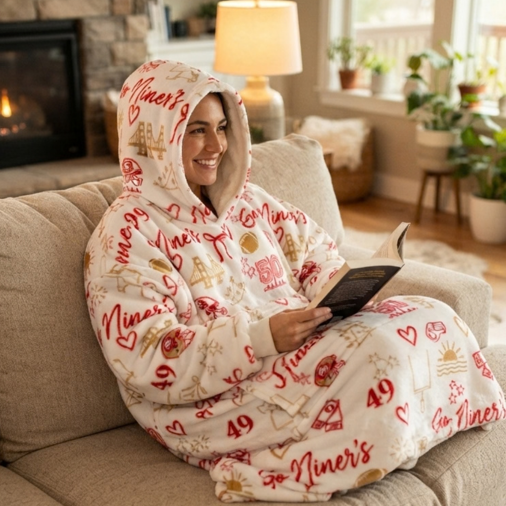 Custom Homecoming Niners Blanket Hoodie – Personalized Family Snuggie