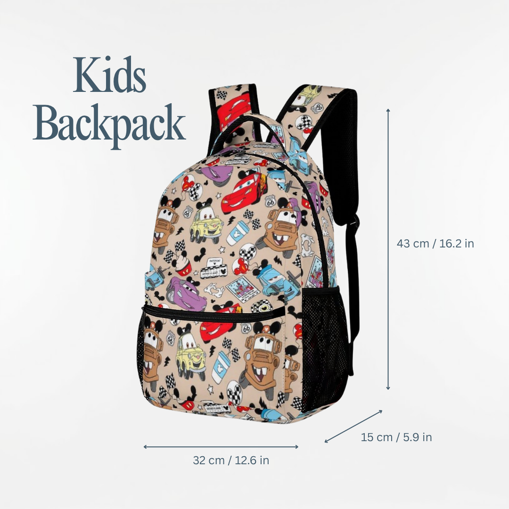 Personalized Lightning McQueen Backpack Set for Kids – 3-Piece School Bag Set