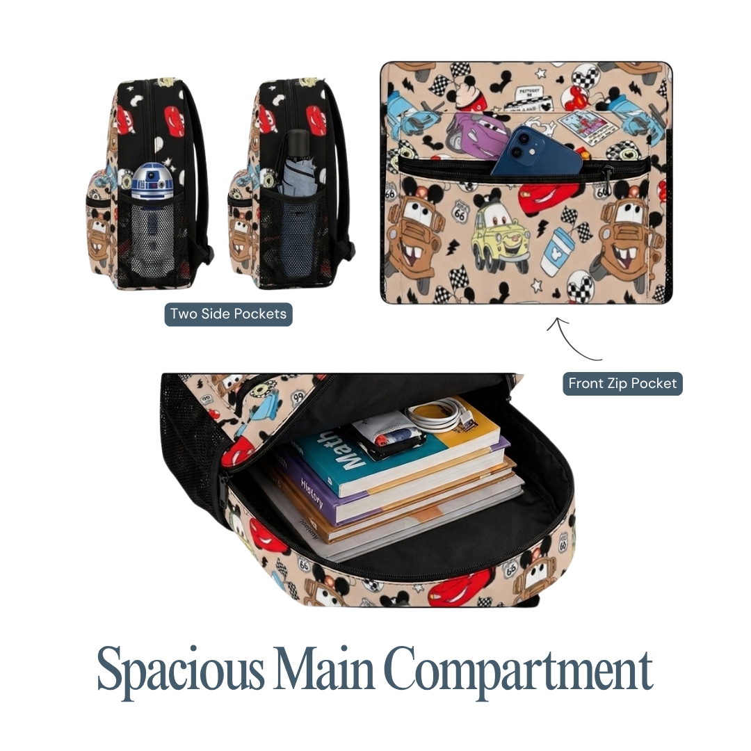 Personalized Lightning McQueen Backpack Set for Kids – 3-Piece School Bag Set