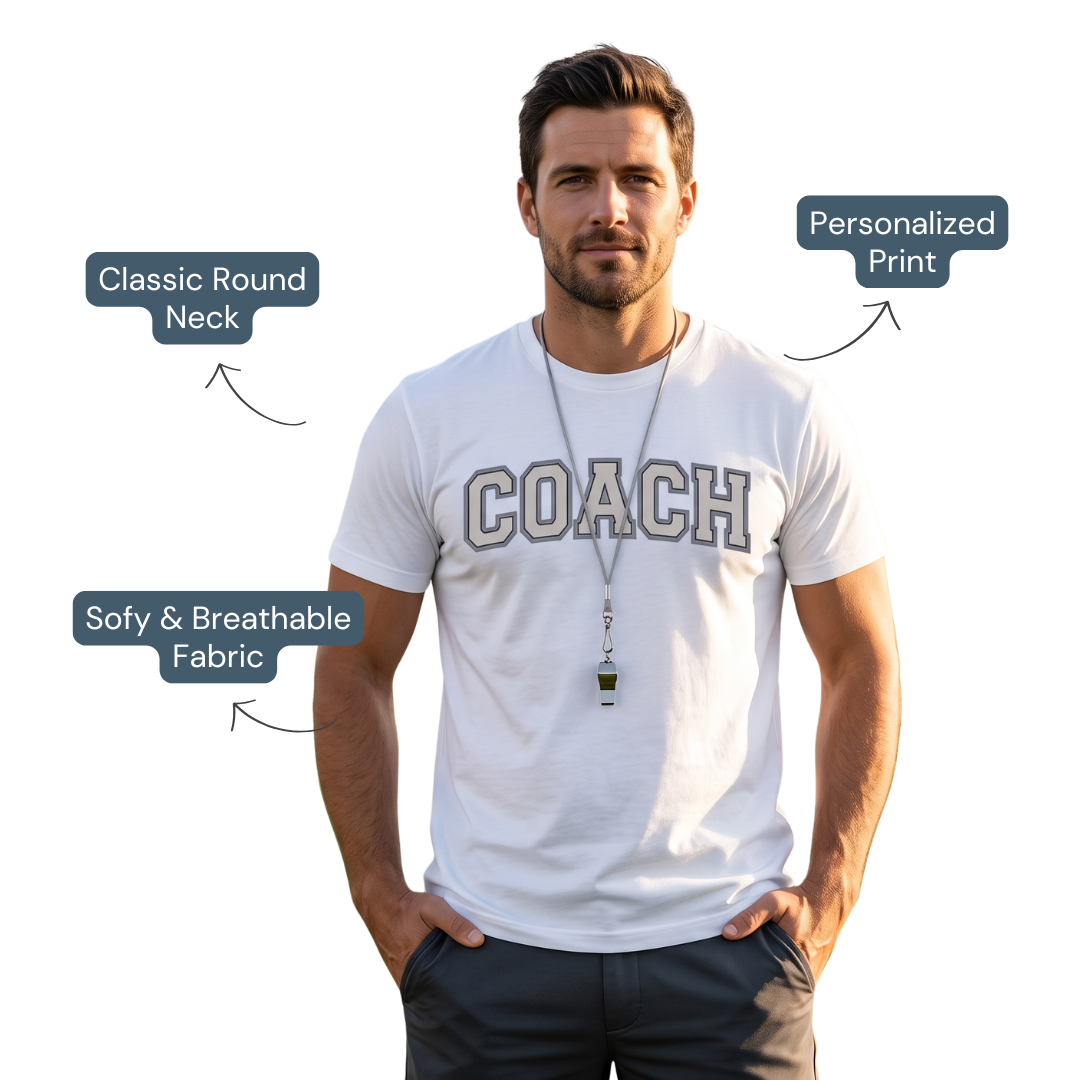 Custom Coach Sports T-Shirt – Personalized Coach Team Shirt