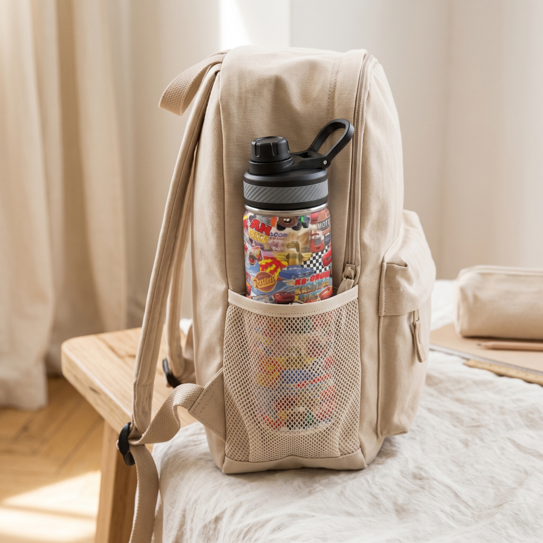 Custom Lightning McQueen 18oz Kids Water Bottle – Insulated School Tumbler