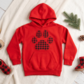 Kids Embroidered Paw Print Hoodie | Youth Pullover Sweatshirt