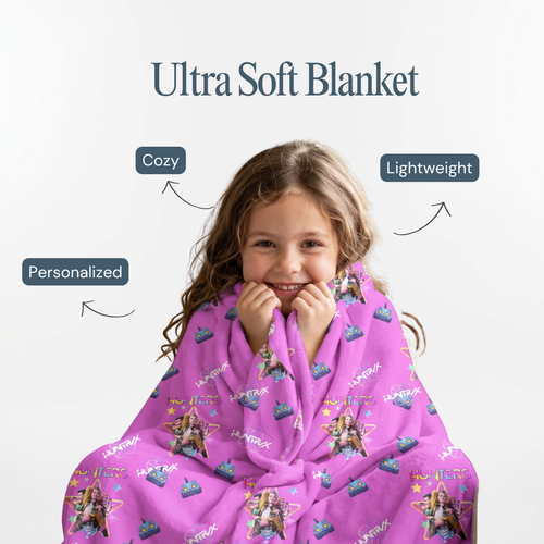 Custom Huntrix KPOP Demon Hunters Blanket – Personalized 60x80 Fleece Blanket