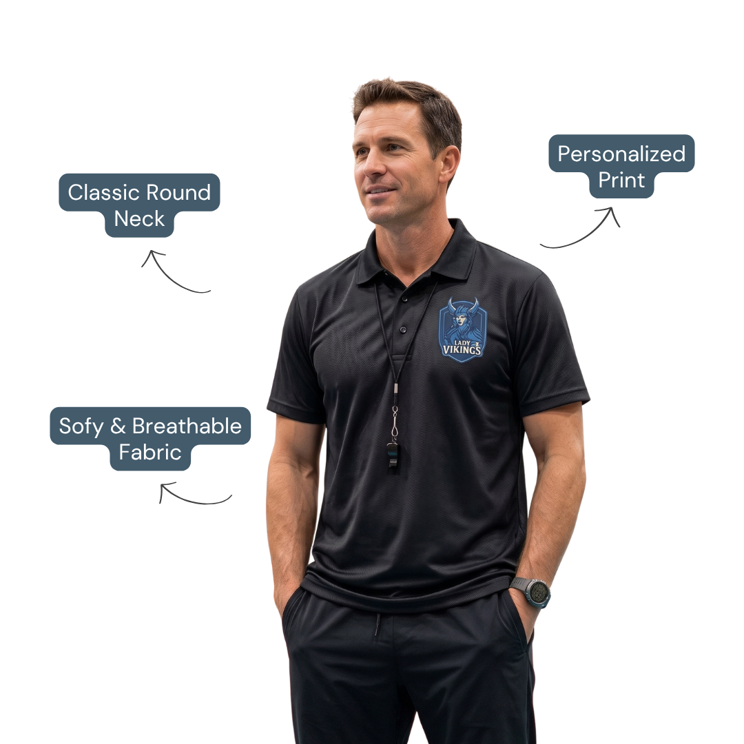Custom Coach T-Shirt with Name & Logo | Team Staff Shirt