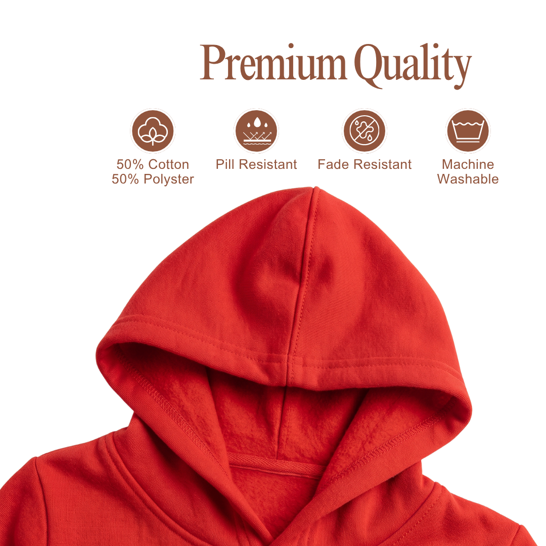 Kids Embroidered Paw Print Hoodie | Youth Pullover Sweatshirt