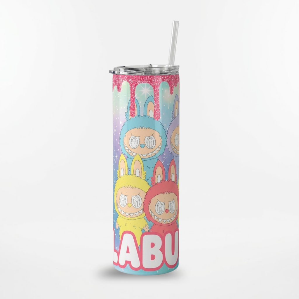 Labubu Rainbow Glitter Tumbler – 20 oz Insulated Stainless Steel