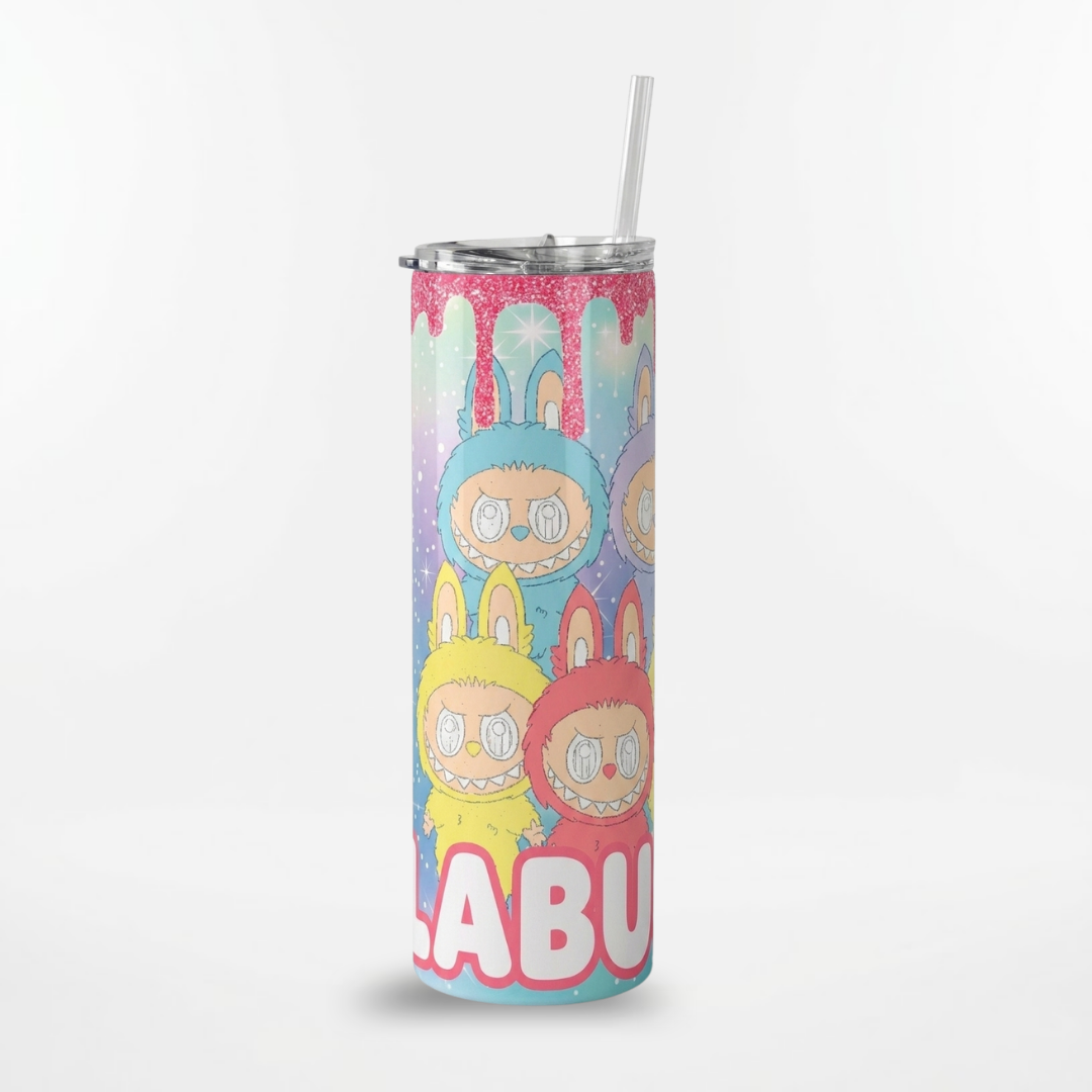 Labubu Rainbow Glitter Tumbler – 20 oz Insulated Stainless Steel