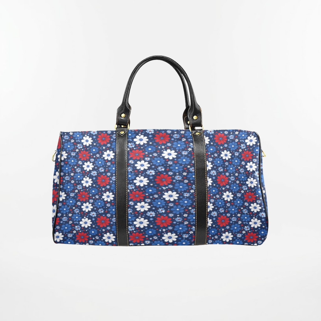 Personalized Blue Floral Weekender Duffel Bag – Gym & Training Sports Bag