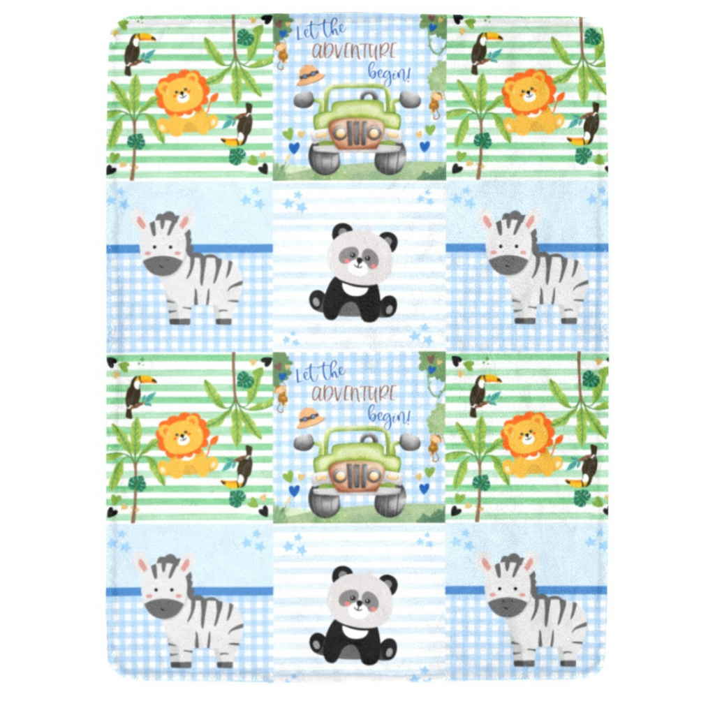 Personalized Kids Animal Zoo Blanket – Ultra-Soft Fleece 60x80