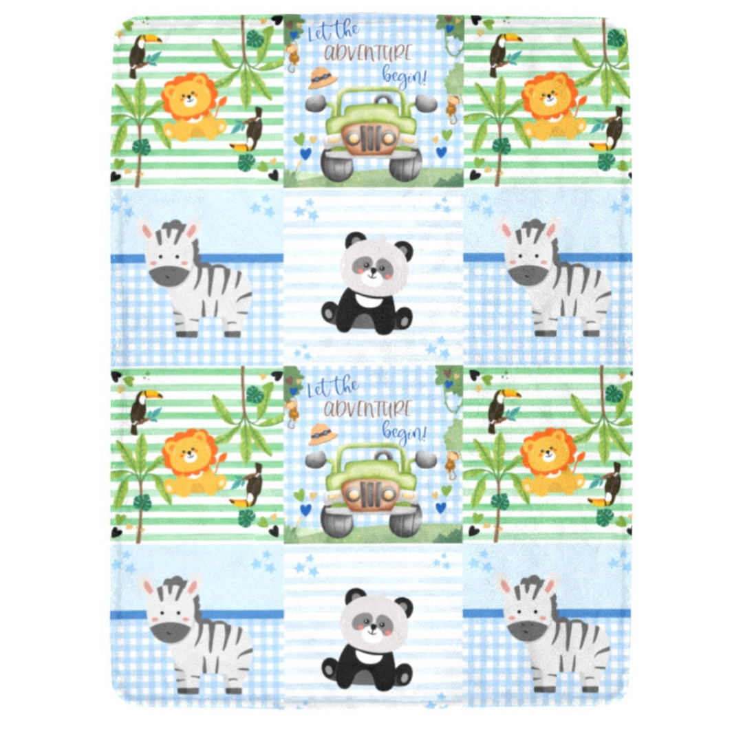 Personalized Kids Animal Zoo Blanket – Ultra-Soft Fleece 60x80