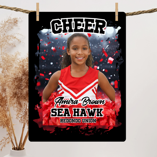 Personalized Cheerleader Blanket I Soft, Custom Cheer Blanket for Team Gifts