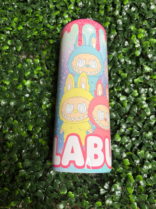Cute Labubu Rainbow Glitter Tumbler | 20oz Stainless Steel Insulated Cup for Hot & Cold Drinks
