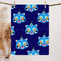 K-Pop Demon Hunter Derpy Blanket – Cute Blue Cat Design | Ultra Soft Fleece Throw for Fans & Collectors