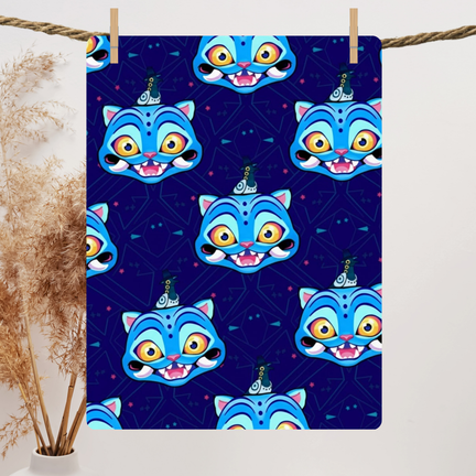 K-Pop Demon Hunter Derpy Blanket – Cute Blue Cat Design | Ultra Soft Fleece Throw for Fans & Collectors