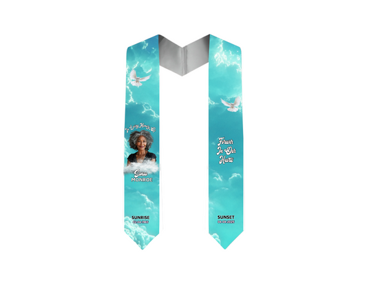 Custom Memorial Stole - Personalized Funeral Tribute Stole with Photo I In Loving Memory Stole for Celebration of Life Services