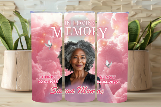 Personalized Memorial Tumbler I Custom Photo Remembrance Cup for Loss of Loved One