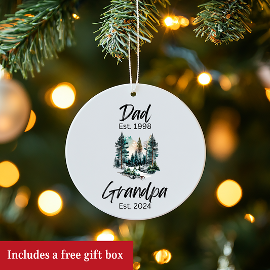 Personalized Grandpa Ornament First Time Grandfather Ceramic Keepsake